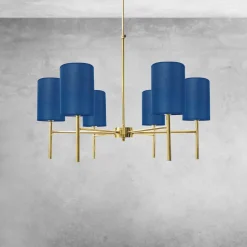 Kronleuchter mit Schirm Ø 88 cm Messing Stoff SOFIS