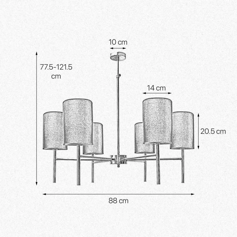 Kronleuchter mit Schirm Ø 88 cm Messing Stoff SOFIS