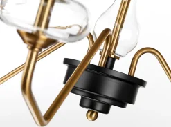 Kronleuchter mit Schirm 3-armig in Schwarz Messing