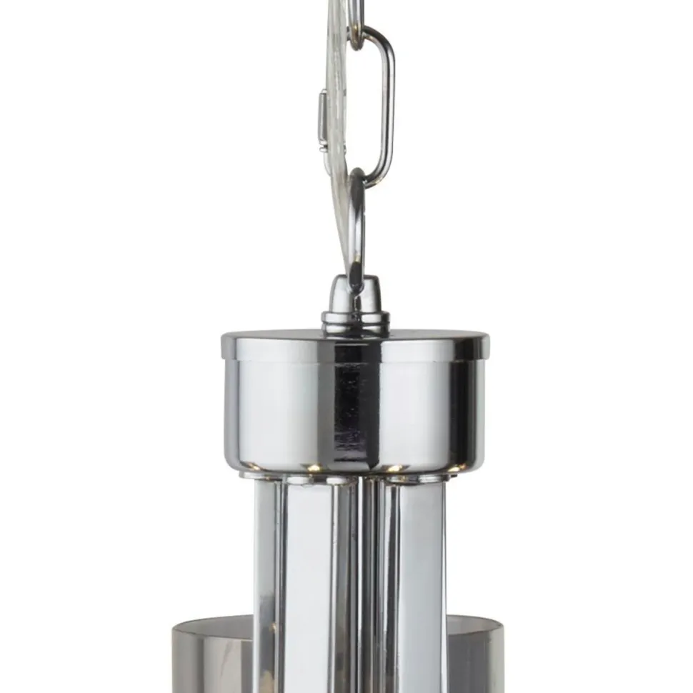 Kronleuchter mit Schirm Chrom Grau Ø 51 cm E14 Glas Metall