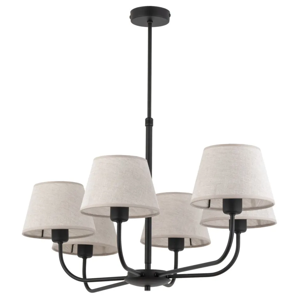 Kronleuchter mit Schirm groß 6-armig E27 100 cm lang