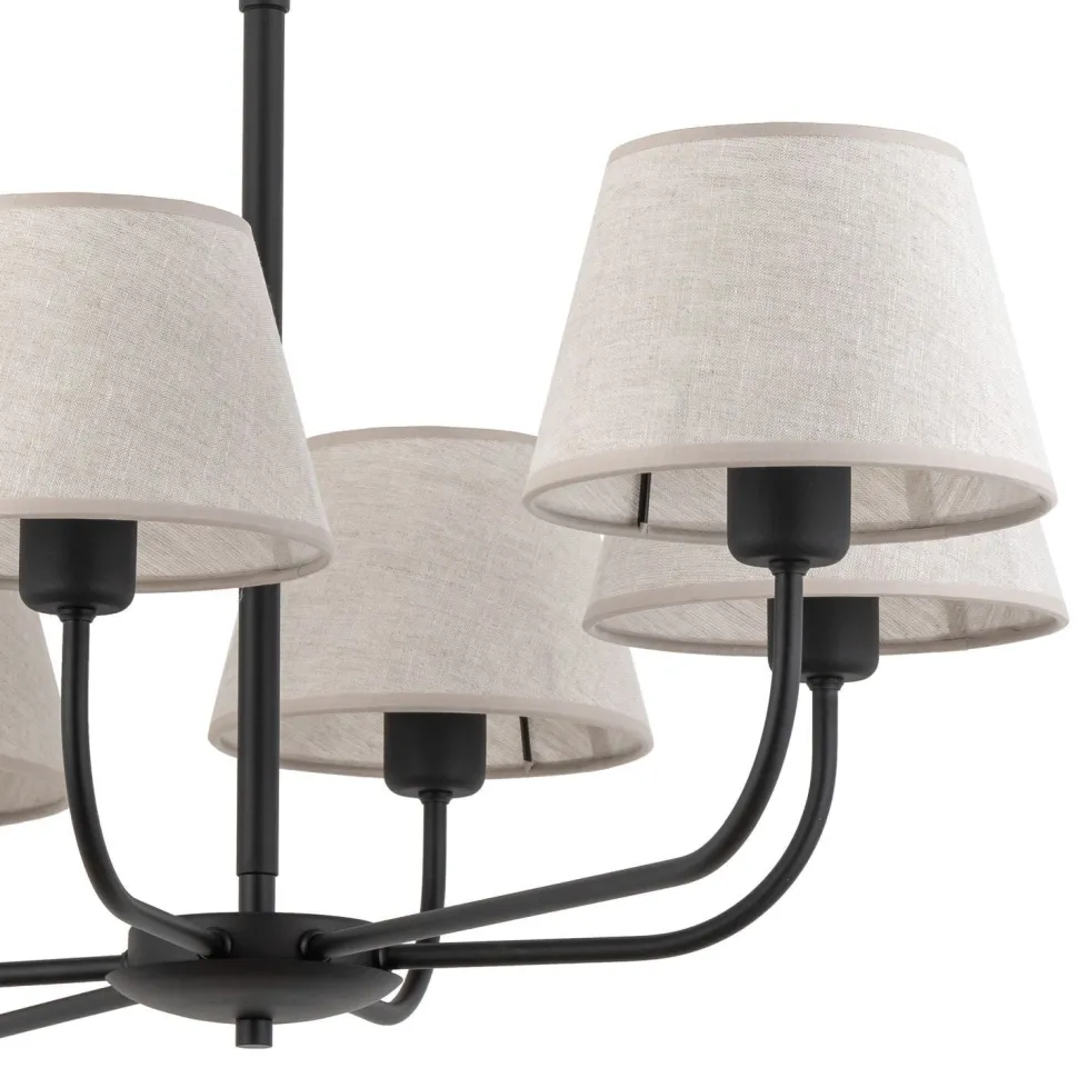 Kronleuchter mit Schirm groß 6-armig E27 100 cm lang