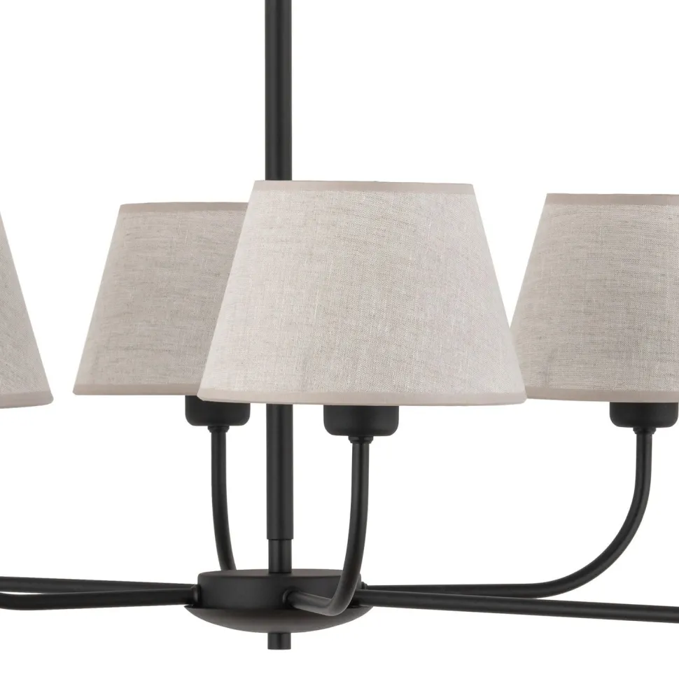 Kronleuchter mit Schirm groß 6-armig E27 100 cm lang