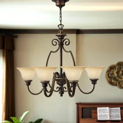 Kronleuchter mit Schirmchen Landhaus Esszimmer