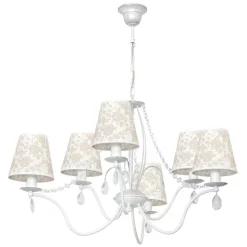 Kronleuchter romantisch Blumenmuster Stoffschirm