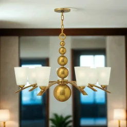 Kronleuchter ROMINA in Messing Ø81cm kürzbar Lampe