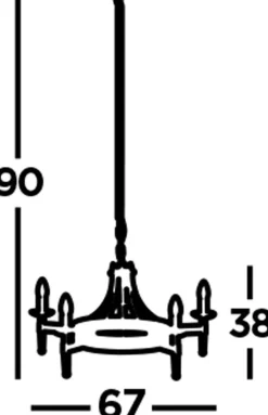 Kronleuchter rund Ø 67 cm Schmiedeeisen massiv 5x E14