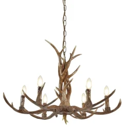 Kronleuchter Rustikal aus Resin künstliches Geweih Ø 80 cm