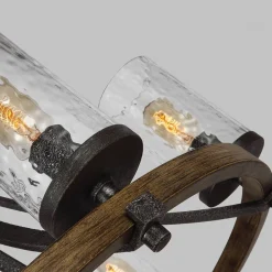 Kronleuchter Rustikal Glas Metall E27 D: 77,2 cm rund