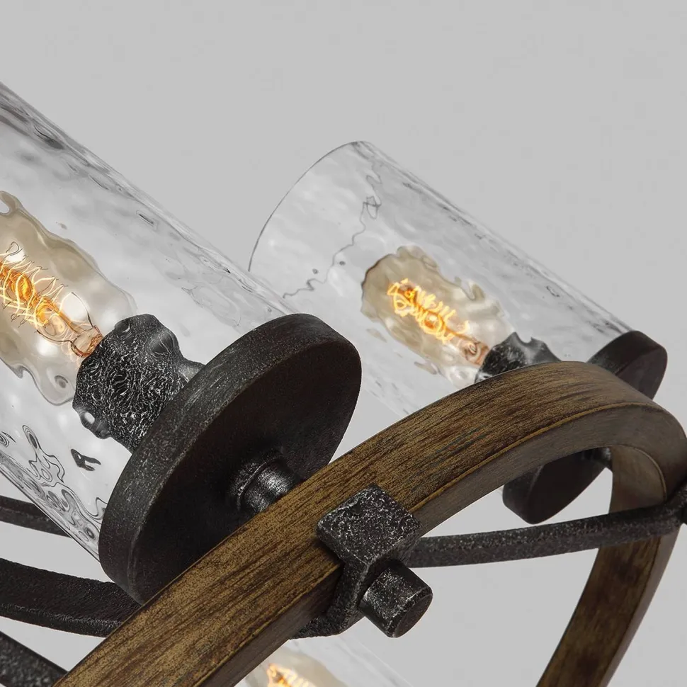 Kronleuchter Rustikal Glas Metall E27 D: 77,2 cm rund