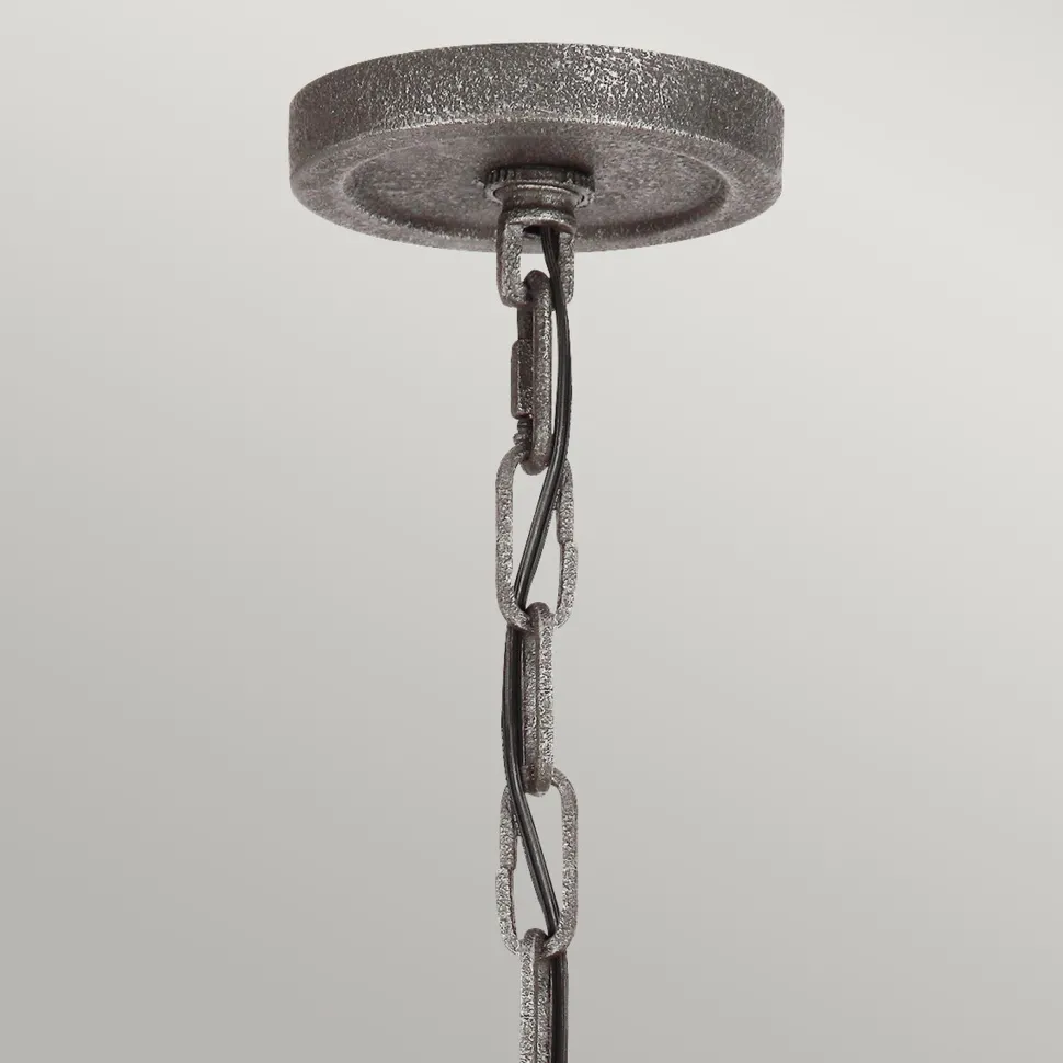 Kronleuchter Rustikal Glas Metall E27 D: 77,2 cm rund