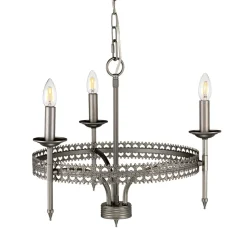 Kronleuchter rustikal in Eisen antik Ø56cm rund