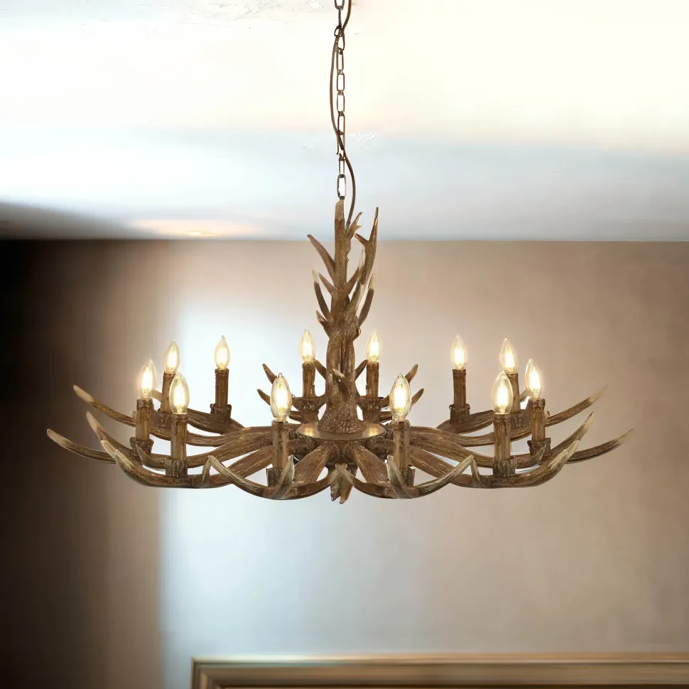 Kronleuchter Rustikal Resin-Geweih Ø 108 cm groß