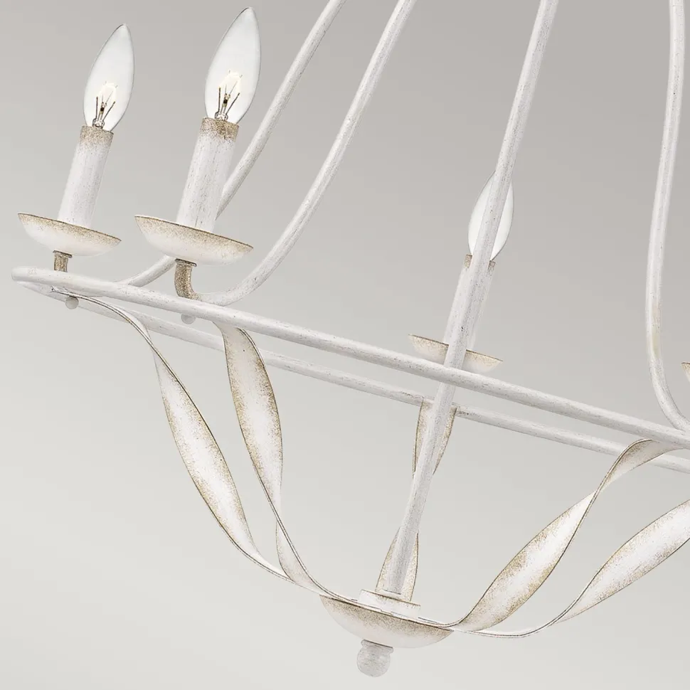 Kronleuchter Rustikal Shabby Weiß Ø 63,6 cm 5x E14