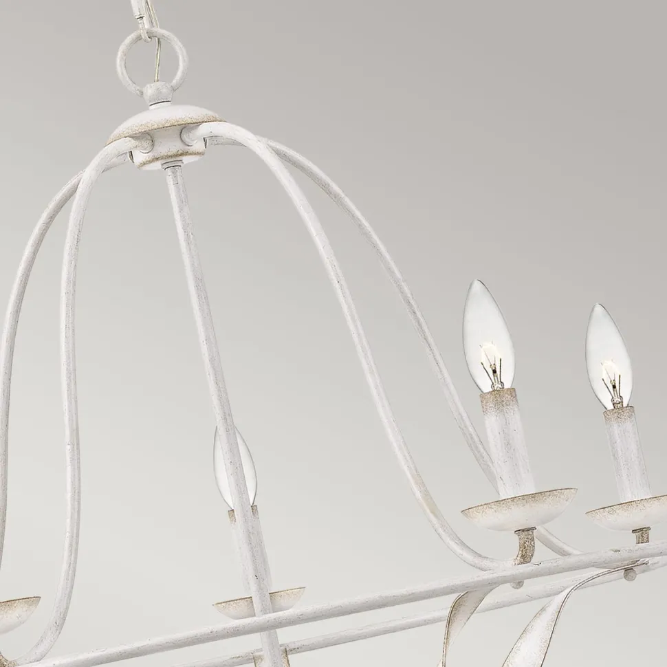 Kronleuchter Rustikal Shabby Weiß Ø 63,6 cm 5x E14