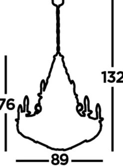 Kronleuchter Schmiedeeisen Ø 89 cm Schwarz Rustikal 12x E14