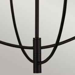 Kronleuchter Schwarz Metall Glas 67,3 cm breit 4x E14