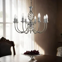 Kronleuchter Silbern Jugendstil 8-flmg.