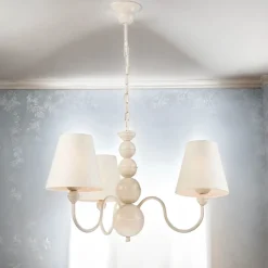 Kronleuchter Stoff Esstisch Landhaus 3-flammig