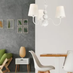 Kronleuchter Stoff Esstisch Landhaus 3-flammig