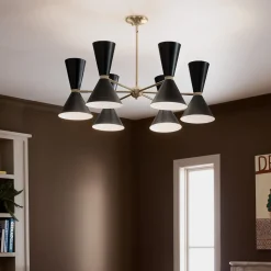 Kronleuchter verstellbar B: 98,4 cm 12x Metall E27 Modern