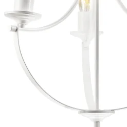 Kronleuchter Weiß 3-flammig E27 Ø 42 cm Metall Rustikal