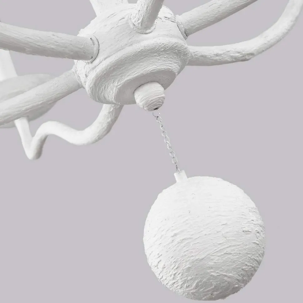 Kronleuchter Weiß Metall E14 B: 82,9 cm groß Landhausstil