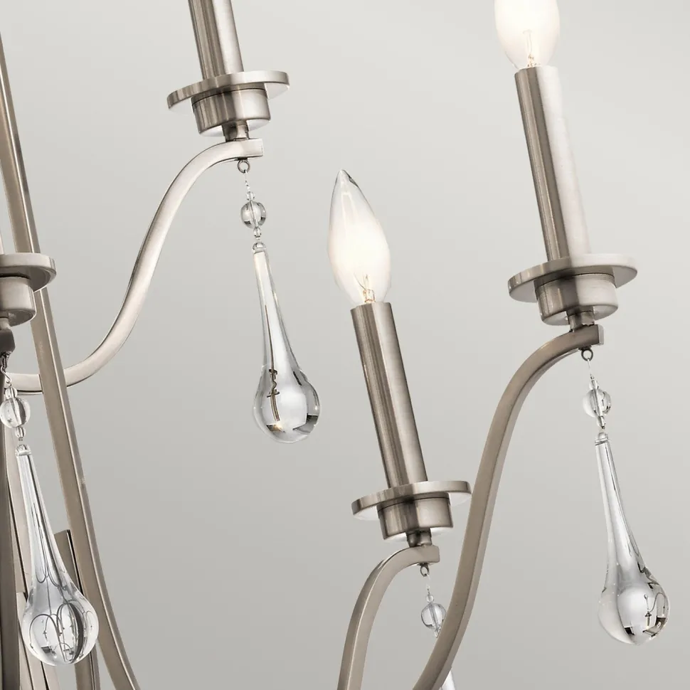 Kronleuchter Wohnzimmer B: 86,4 cm 9x E14 Kristall Metall