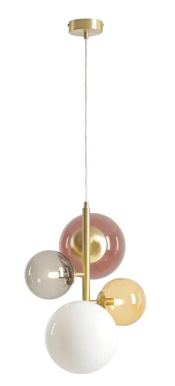 Kugel Hängelampe Messing Weiß Schwarz Bernstein G9