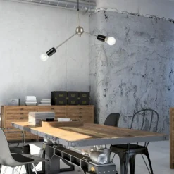 Lampe Wohnzimmer Hängelampe Edelstahl Metall