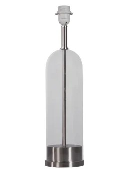 Lampenfuß für Tischlampe Glas E27 H: 51 cm in Nickel Klar