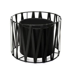 Lampenschirm für Tischleuchten E27 Ø18cm Schwarz MINA