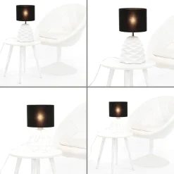 Lampenschirm für Tischleuchte E27 rund Ø20cm Schwarz