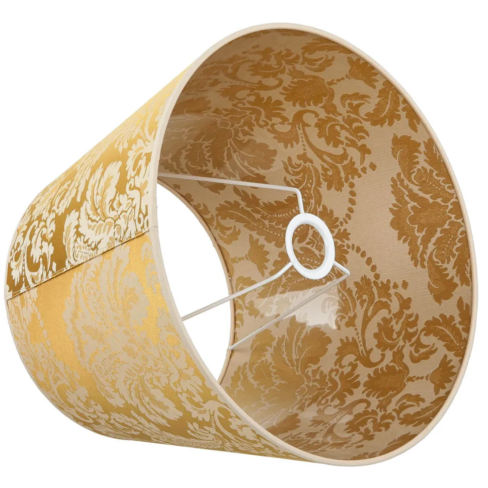 Lampenschirm Gold Stoff Muster E27 Stehleuchte WILLOW