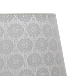 Lampenschirm Grau Stehleuchte E27 gehäkelter Stoff