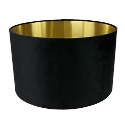 Lampenschirm Hängelampe Schwarz Gold Ø 40 cm Stoff Modern