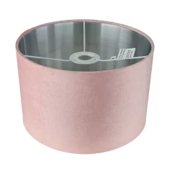 Lampenschirm Samt D: 28 cm in Pink Silber rund