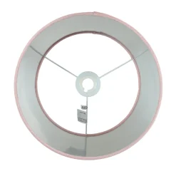 Lampenschirm Samt D: 28 cm in Pink Silber rund
