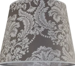 Lampenschirm Stoff Silber Muster E27 Pendelleuchte