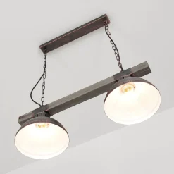 Landhaus Pendellampe Echt Holz Kupfer Antik HAKON