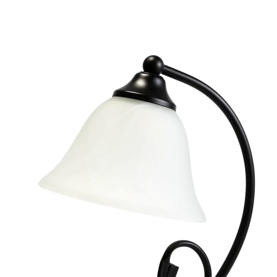 Landhaus Tischlampe DOROTHEA H:21cm Alabaster Glas