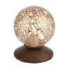 Landhaus Tischlampe Metall Rostbraun Gold 12,5 cm G9
