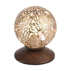 Landhaus Tischlampe Metall Rostbraun Gold 12,5 cm G9