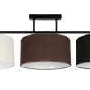 Lange Deckenleuchte Stoff Ecru Braun Schwarz E27 100 cm