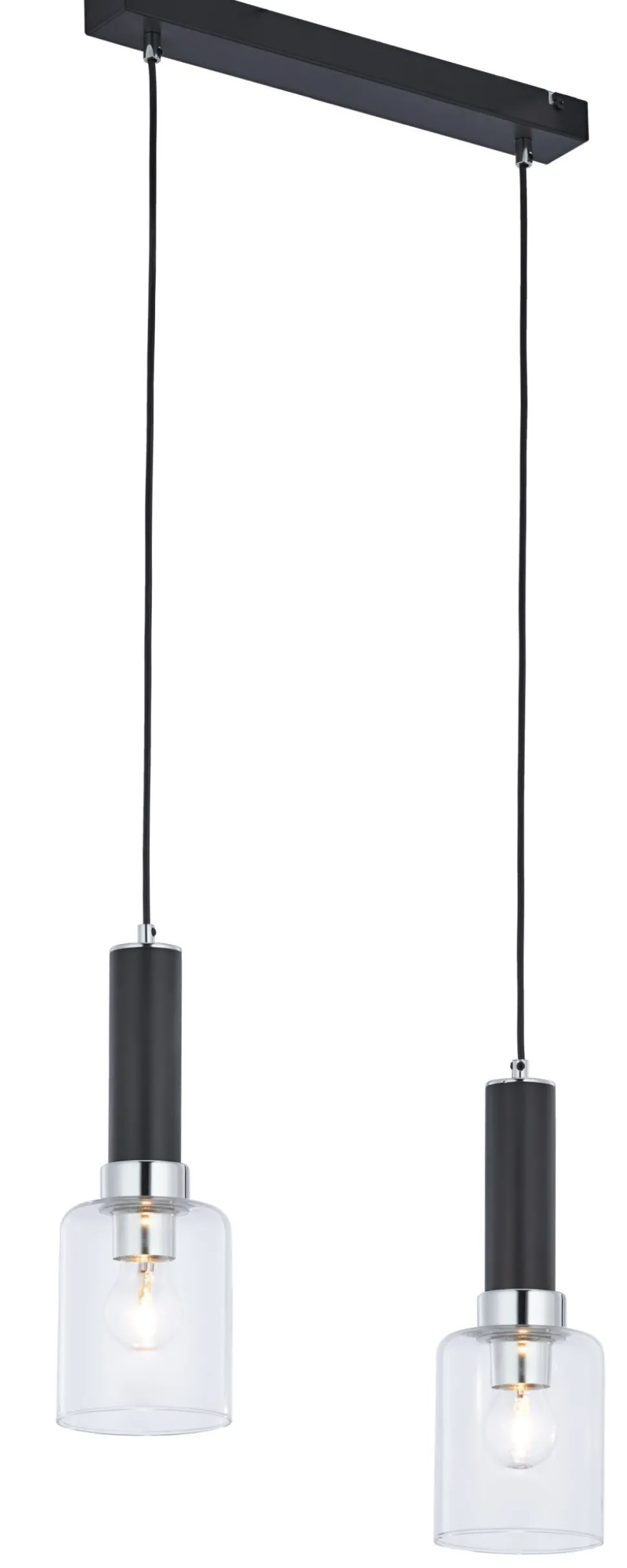 Lange Hängelampe Metall Glas L:44cm verstellbar