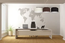 Lange Hängelampe Stoff Ecru Braun Schwarz E27 L:100 cm