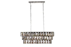 Lange Pendelleuchte Glas Metall 88 cm E14 Modern