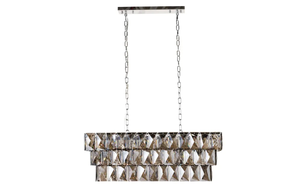 Lange Pendelleuchte Glas Metall 88 cm E14 Modern