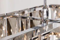 Lange Pendelleuchte Glas Metall 88 cm E14 Modern