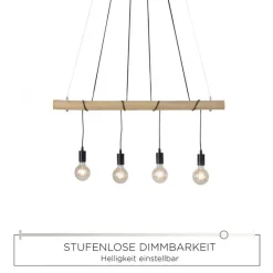 Lange Pendelleuchte Holzbalken 100 cm inkl E27 2700 K